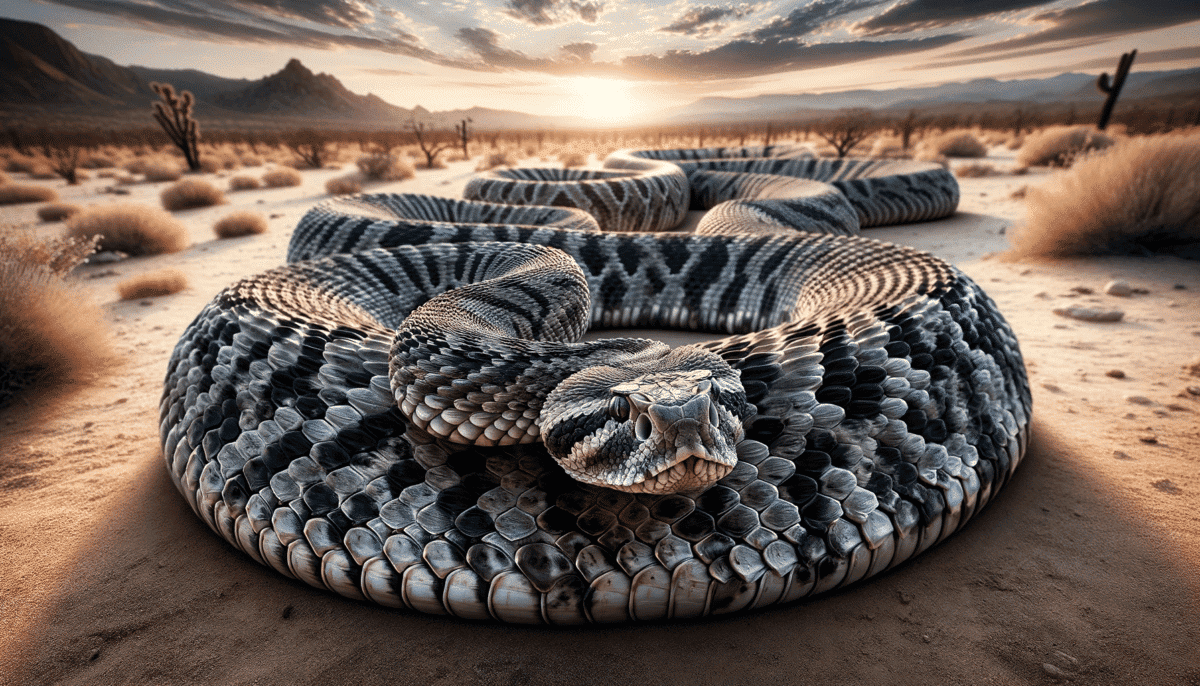 Immense serpent à sonnettes Diamondback, illustration d'animaux du monde entier