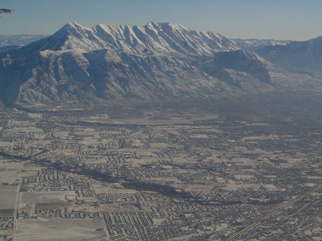 Mont Timpanogos et vallée de l'Utah, Utah