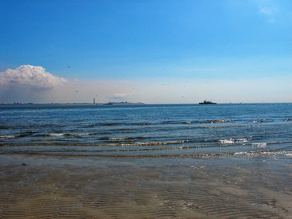Texel - De Hors - Un des jours de canicule de l'été 2008 - Au coin de la plage sud de Marsdiep et de la mer du Nord